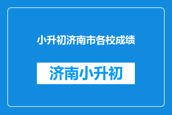 小升初济南市各校成绩