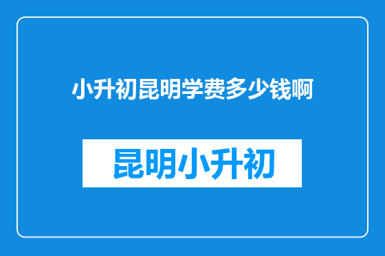 小升初昆明学费多少钱啊