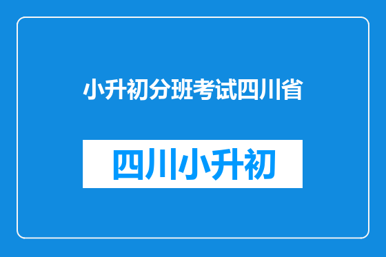 小升初分班考试四川省