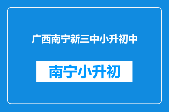 广西南宁新三中小升初中