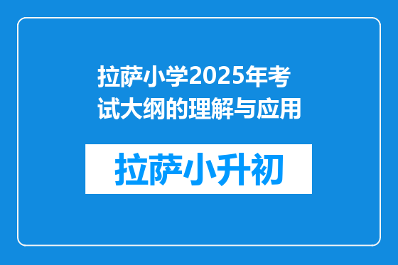 拉萨小学2025年考试大纲的理解与应用