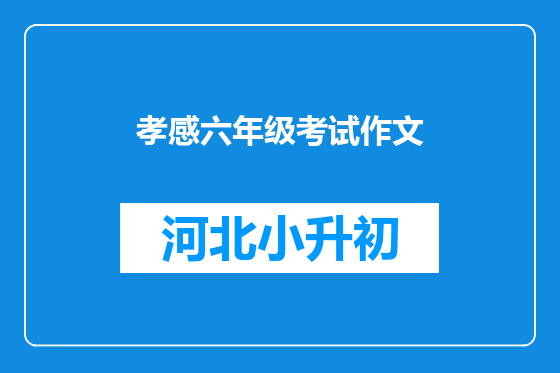 孝感六年级考试作文