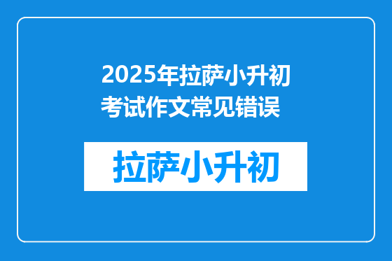 2025年拉萨小升初考试作文常见错误