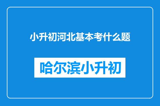 小升初河北基本考什么题