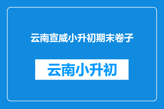云南宣威小升初期末卷子