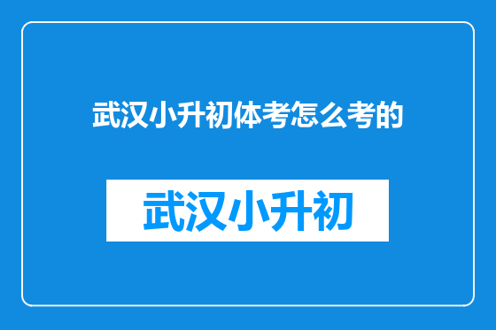 武汉小升初体考怎么考的