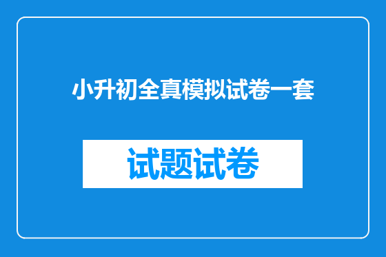 小升初全真模拟试卷一套