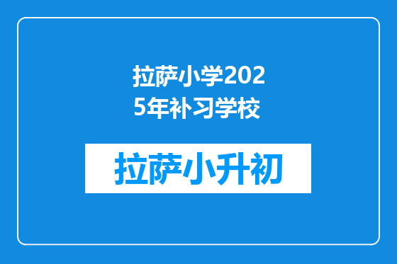 拉萨小学2025年补习学校
