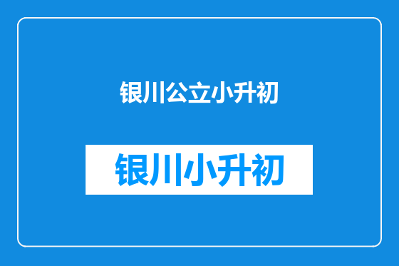 银川公立小升初