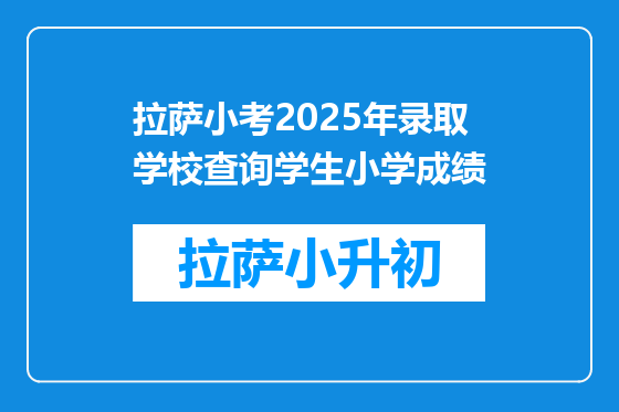 拉萨小考2025年录取学校查询学生小学成绩