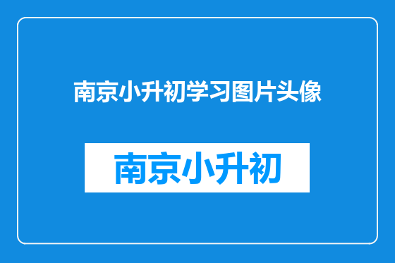 南京小升初学习图片头像