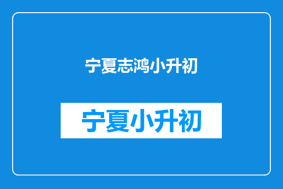 宁夏志鸿小升初