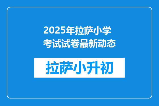 2025年拉萨小学考试试卷最新动态