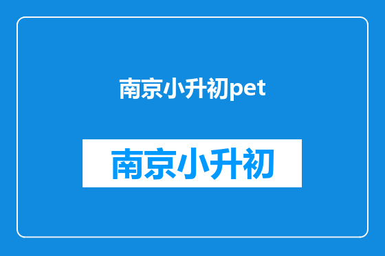 南京小升初pet