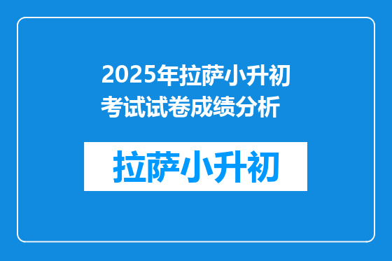 2025年拉萨小升初考试试卷成绩分析