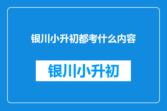 银川小升初都考什么内容