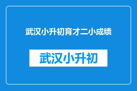 武汉小升初育才二小成绩
