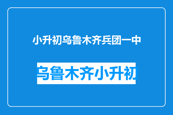小升初乌鲁木齐兵团一中