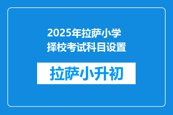 2025年拉萨小学择校考试科目设置