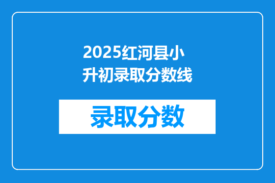 2025红河县小升初录取分数线