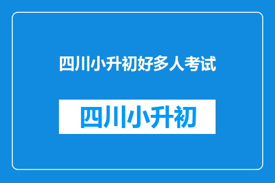 四川小升初好多人考试