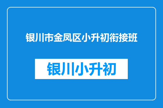 银川市金凤区小升初衔接班
