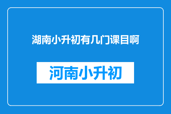 湖南小升初有几门课目啊