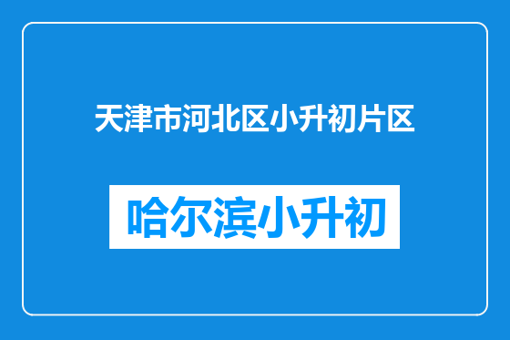 天津市河北区小升初片区