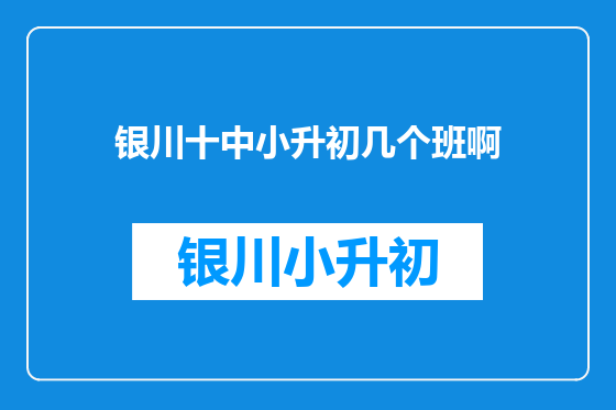 银川十中小升初几个班啊