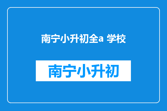 南宁小升初全a 学校