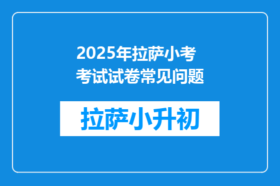 2025年拉萨小考考试试卷常见问题