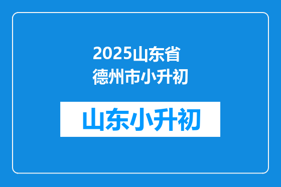 2025山东省德州市小升初