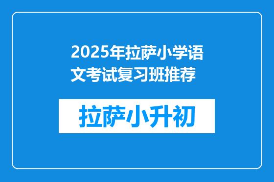 2025年拉萨小学语文考试复习班推荐