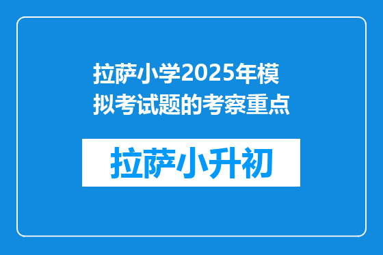 拉萨小学2025年模拟考试题的考察重点