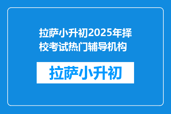 拉萨小升初2025年择校考试热门辅导机构