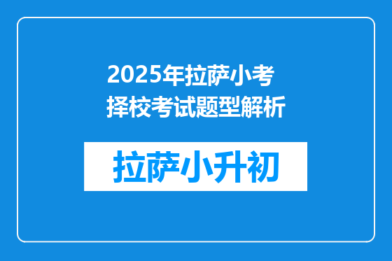 2025年拉萨小考择校考试题型解析