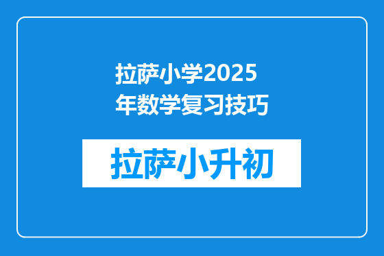 拉萨小学2025年数学复习技巧