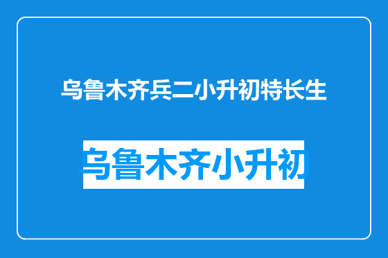 乌鲁木齐兵二小升初特长生