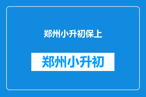 郑州小升初保上