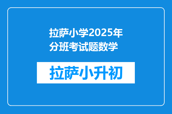 拉萨小学2025年分班考试题数学
