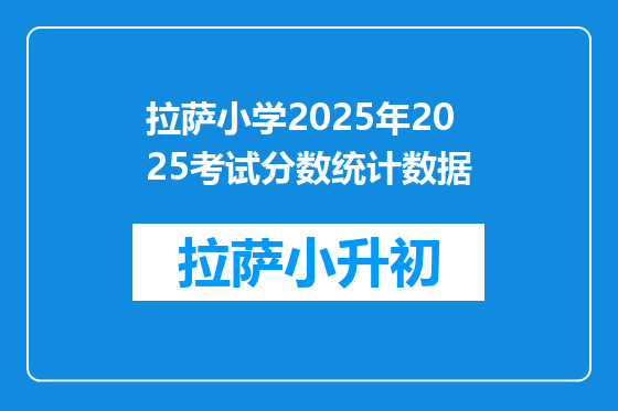 拉萨小学2025年2025考试分数统计数据
