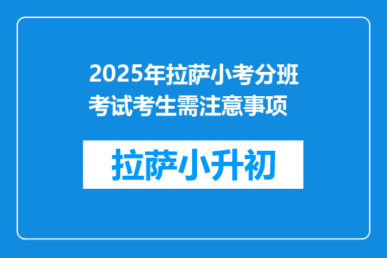 2025年拉萨小考分班考试考生需注意事项