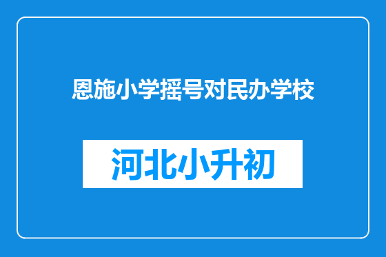 恩施小学摇号对民办学校