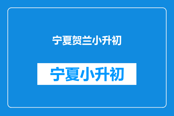 宁夏贺兰小升初
