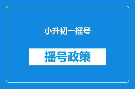 小升初一摇号