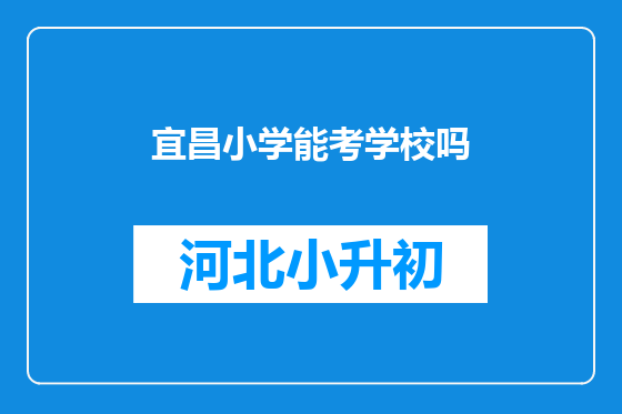 宜昌小学能考学校吗
