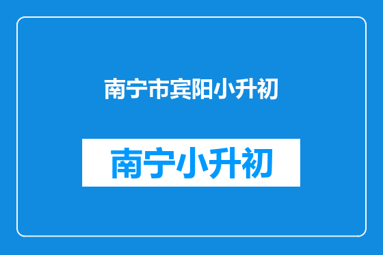 南宁市宾阳小升初