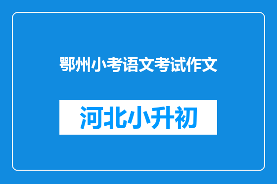 鄂州小考语文考试作文