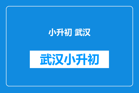 小升初 武汉