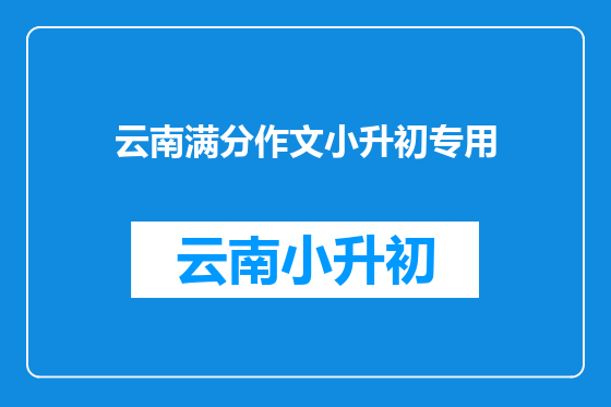 云南满分作文小升初专用